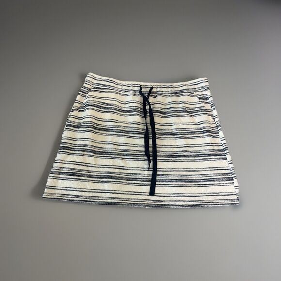 NWT! Loft Cotton Blend Striped Terry Cloth Drawstring Waist Mini Skirt XL - Picture 1 of 7